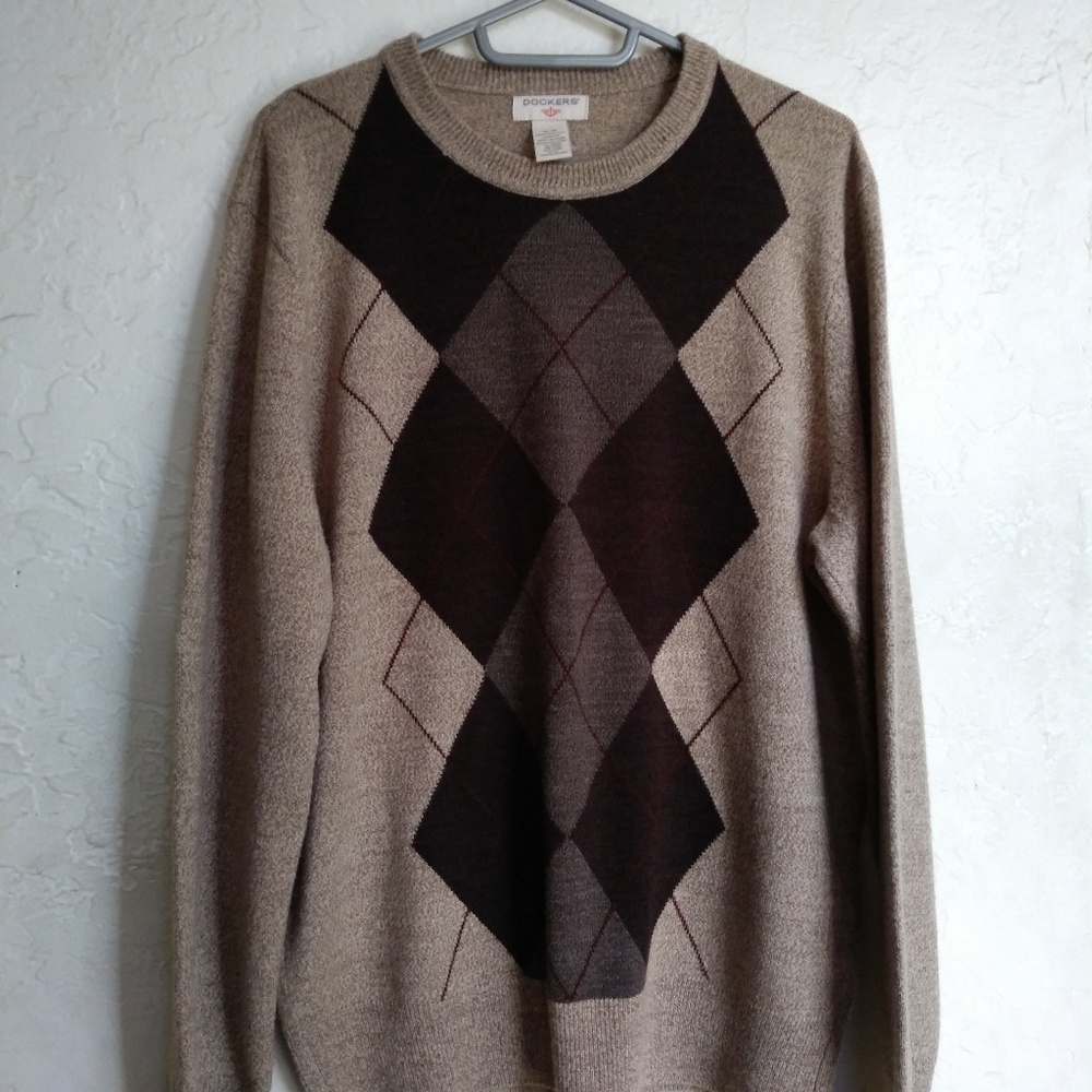Mens beige cardigan pullover sweater